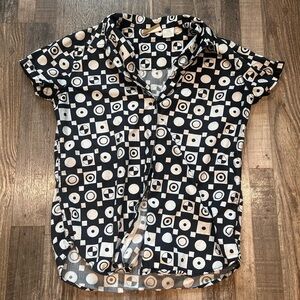 Liz Claiborne Geometric Patterned Button Down